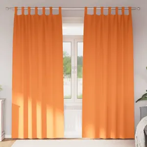 vidaXL Rideaux 2 pcs Orange vif 245 x 140 cm Polyester pas cher