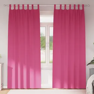 vidaXL Rideaux occultants 2 pcs Rose 225 x 140 cm Polyester pas cher