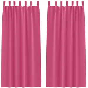 vidaXL Rideaux avec des rideaux 2 pcs Rose vif 245 x 140 cm Polyester pas cher