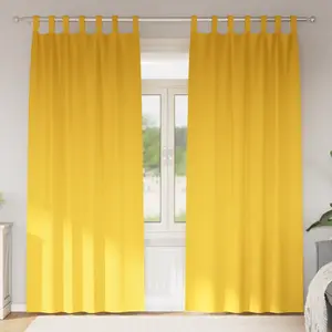 vidaXL Rideaux occultants 2 pcs jaune moutarde 225 x 140 cm Polyester pas cher