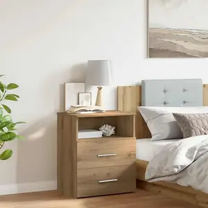 vidaXL Table de chevet chêne artisanal 50x32x60 cm bois d'ingénierie pas cher