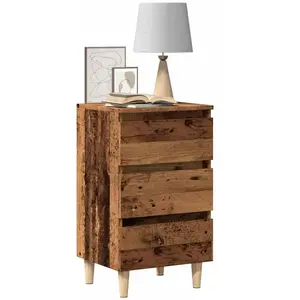 vidaXL Table de chevet vieux bois 40x35x69 cm bois d’ingénierie pas cher