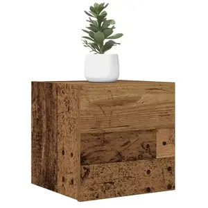 Comparateur de prix : Vidaxl - Meuble tv mural vieux bois 30,5x30x30 cm