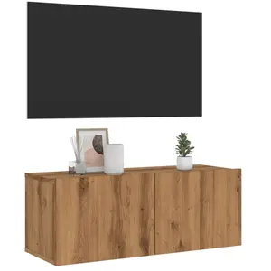 Vidaxl - Meuble tv mural chêne artisanal 80x30x30 cm bois d'ingénierie pas cher