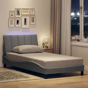 vidaXL Cadre de lit sans matelas gris clair 100x200 cm tissu pas cher