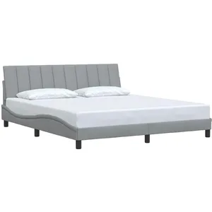vidaXL Vidaxl Cadre De Lit Sans Matelas Gris Clair 180x200 Cm Tissu pas cher