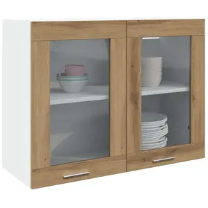 Vidaxl - Armoire en verre suspendue chêne artisanal bois d'ingénierie pas cher