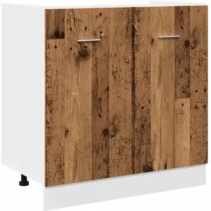 vidaXL Armoire de plancher d'évier vieux bois 80x46x81,5 cm pas cher