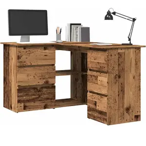 Comparateur de prix : Vidaxl - Bureau d'angle vieux bois 145x100x76 cm bois d'ingénierie
