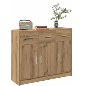 vidaXL Vidaxl Buffet Chêne Artisanal 91x28x75 Cm Bois D'ingénierie pas cher