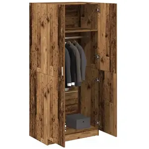 Garde-robe vieux bois 80x52x180 cm bois d'ingénierie vidaXL pas cher