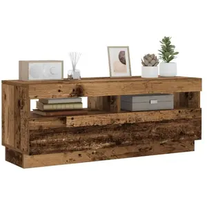 vidaXL Meuble TV avec lumières LED vieux bois bois d'ingénierie pas cher