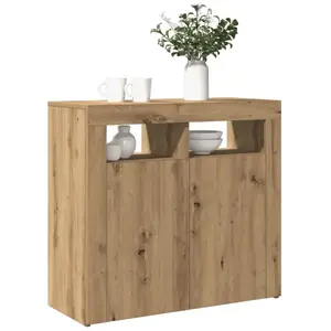 vidaXL Buffet avec lumières LED chêne artisanal bois d'ingénierie pas cher