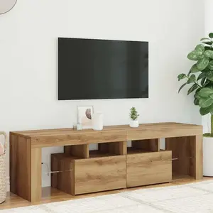 Comparateur de prix : vidaXL Meuble TV avec lumières LED chêne artisanal bois d'ingénierie