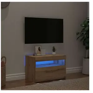 Meuble TV avec lumières LED chêne artisanal bois d'ingénierie vidaXL