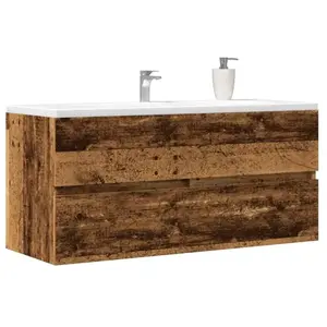 vidaXL Armoire lavabo vieux bois 100x38,5x45 cm bois d'ingénierie pas cher