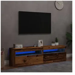 vidaXL Meubles TV avec lumières LED 2 pcs vieux bois bois d'ingénierie pas cher