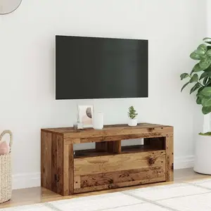 Vidaxl - Meuble tv avec lumières led vieux bois bois d'ingénierie