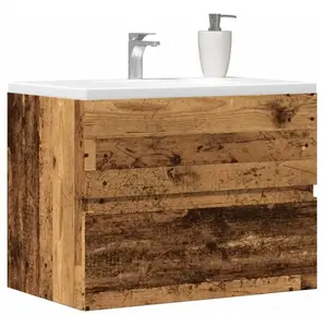 vidaXL Armoire de salle de bain vieux bois bois d'ingénierie pas cher