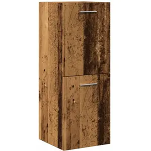 Armoire de salle de bain suspendue vieux bois bois d'ingénierie vidaXL pas cher