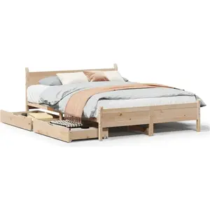 vidaXL Cadre de lit sans matelas 120x190 cm bois de pin massif pas cher