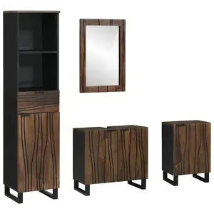Vidaxl - Ensemble De Mobilier De Salle De Bain Avec Tiroir 4 Pcs Blanc pas cher