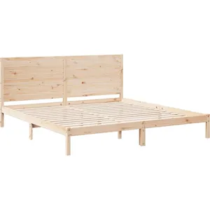 Cadre de lit extra long sans matelas 180x220 cm bois massif vidaXL pas cher