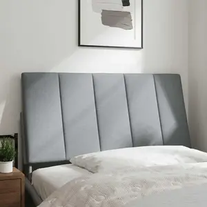 vidaXL Vidaxl Coussin De Tête De Lit Gris Clair 100 Cm Tissu pas cher