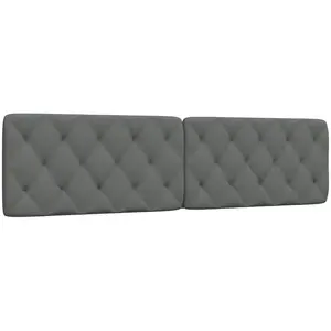 vidaXL Vidaxl Coussin De Tête De Lit Gris Foncé 200 Cm Tissu pas cher