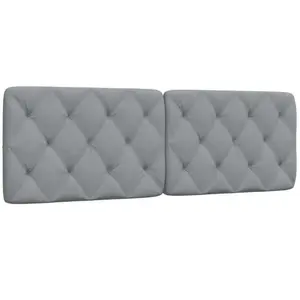 vidaXL Vidaxl Coussin De Tête De Lit Gris Clair 160 Cm Tissu pas cher