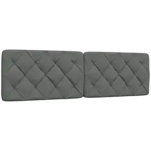 vidaXL Vidaxl Coussin De Tête De Lit Gris Foncé 180 Cm Tissu pas cher