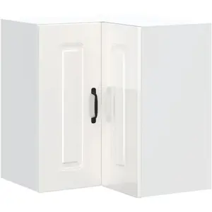 vidaXL Armoire murale d'angle de cuisine Kalmar blanc brillant pas cher
