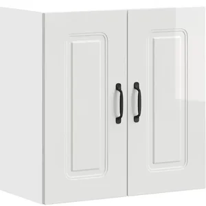 vidaXL Armoire murale de cuisine Kalmar blanc brillant bois ingénierie pas cher