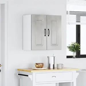 vidaXL Armoire murale de cuisine Kalmar gris béton bois d'ingénierie pas cher