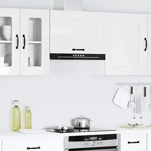 vidaXL Armoire murale de cuisine Kalmar blanc brillant bois ingénierie pas cher