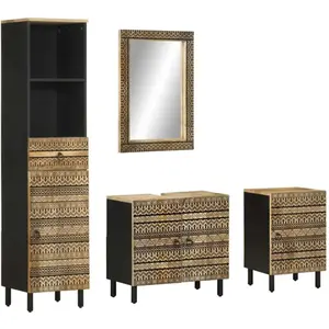 Comparateur de prix : Ensemble de meubles de salle de bain 4 pcs bois manguier massif vidaXL