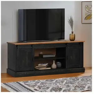 Vidaxl - Meuble tv halden 2 portes coulissantes noir 150x40x60 cm pas cher