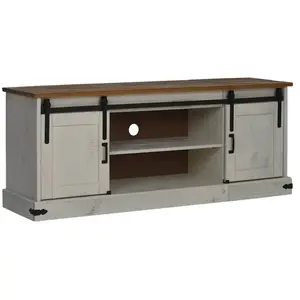 Vidaxl - Meuble tv halden 2 portes coulissantes blanc 150x40x60 cm pas cher