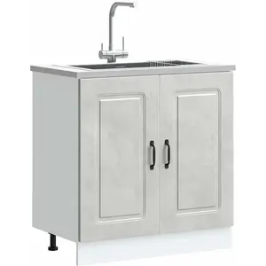 vidaXL Meuble bas pour évier Kalmar gris béton bois ingénierie