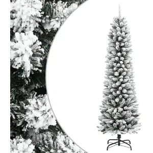 Comparateur de prix : vidaXL Sapin de Noël artificiel mince avec neige floquée 180 cm PVC/PE