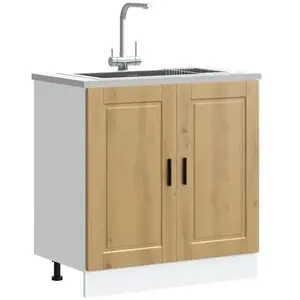 Comparateur de prix : vidaXL Meuble bas pour évier Porto chêne artisanal bois ingénierie