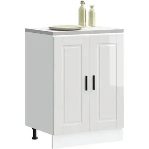 vidaXL Armoire de cuisine Porto blanc brillant bois ingénierie pas cher