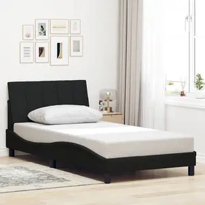 vidaXL Vidaxl Cadre De Lit Sans Matelas Noir 100x200 Cm Tissu pas cher
