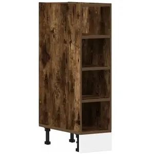 vidaXL Armoire de plancher chêne fumé 20x44,5x81,5cm bois d'ingénierie pas cher