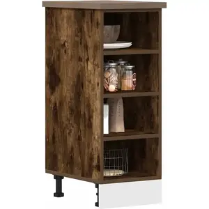 vidaXL Armoire de plancher chêne fumé 30x44,5x81,5cm bois d'ingénierie pas cher