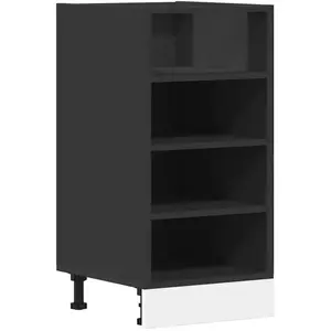 vidaXL Armoire de plancher noir 40x44,5x81,5 cm bois d'ingénierie pas cher