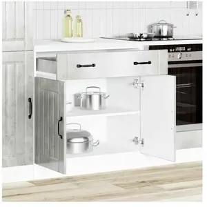 vidaXL Armoire de cuisine Lucca gris béton bois ingénierie pas cher