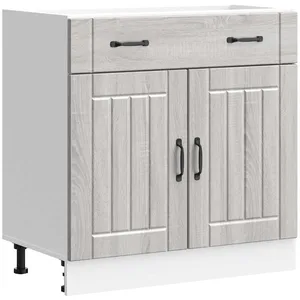 vidaXL Vidaxl Armoire De Cuisine Lucca Sonoma Gris Bois Ingénierie pas cher