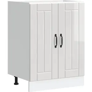 Meuble de base de lavabo Lucca blanc brillant bois ingénierie - Vidaxl pas cher
