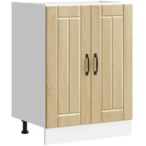 Meuble de base de lavabo Lucca chêne sonoma bois d'ingénierie Vidaxl pas cher